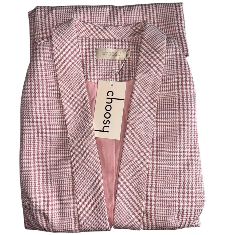 Choosy Pink Plaid Blazer Dress NWT - Picture 4 of 6